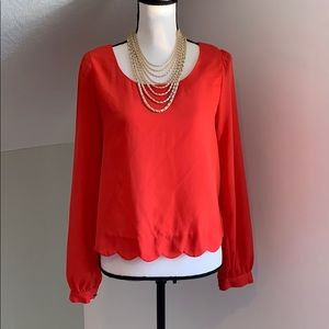 Burnt Orange Open Back Blouse
